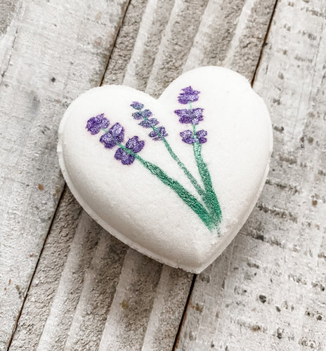 Lavender Bath Bomb - Small Heart Painted